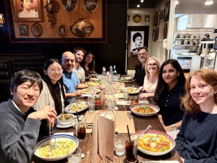 The EVAMAX team at a team dinner